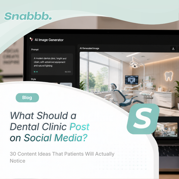 nabbb Content Studio for creating dental social media posts, AI images, videos, and promotional content.