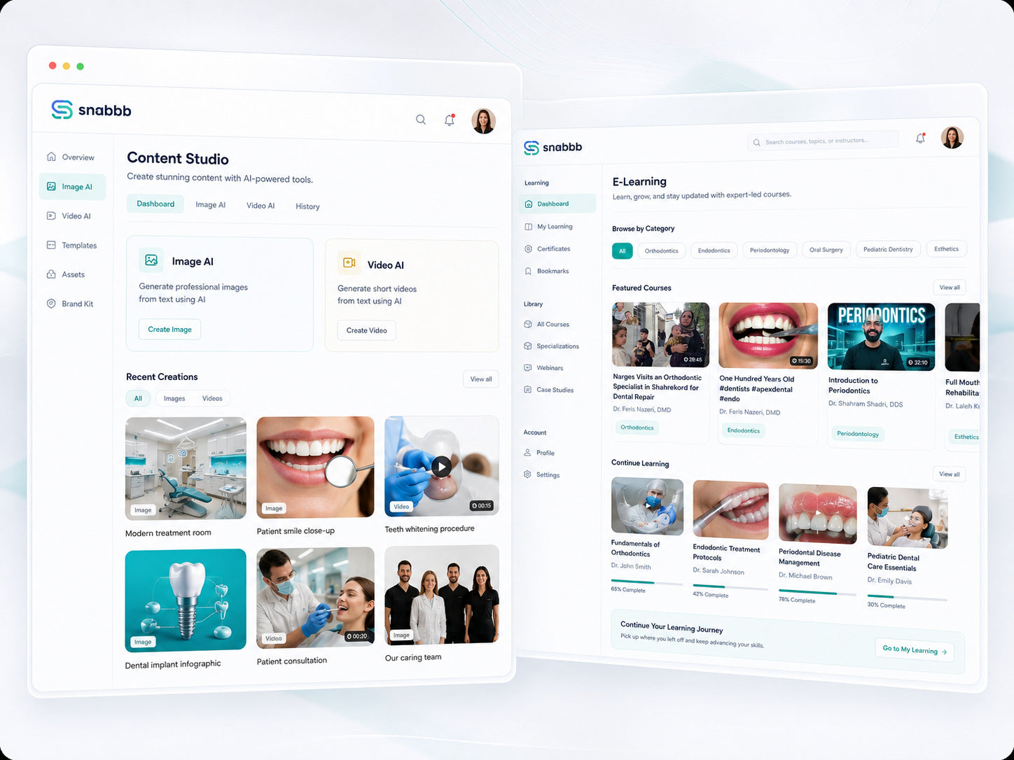 Content Studio and E-Learning tools for creating and sharing knowledge
