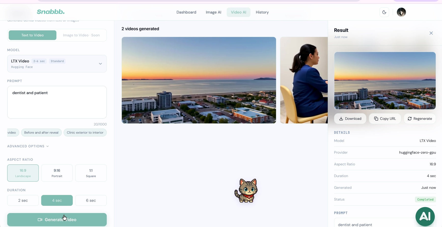 Multiple generated Content Studio video results