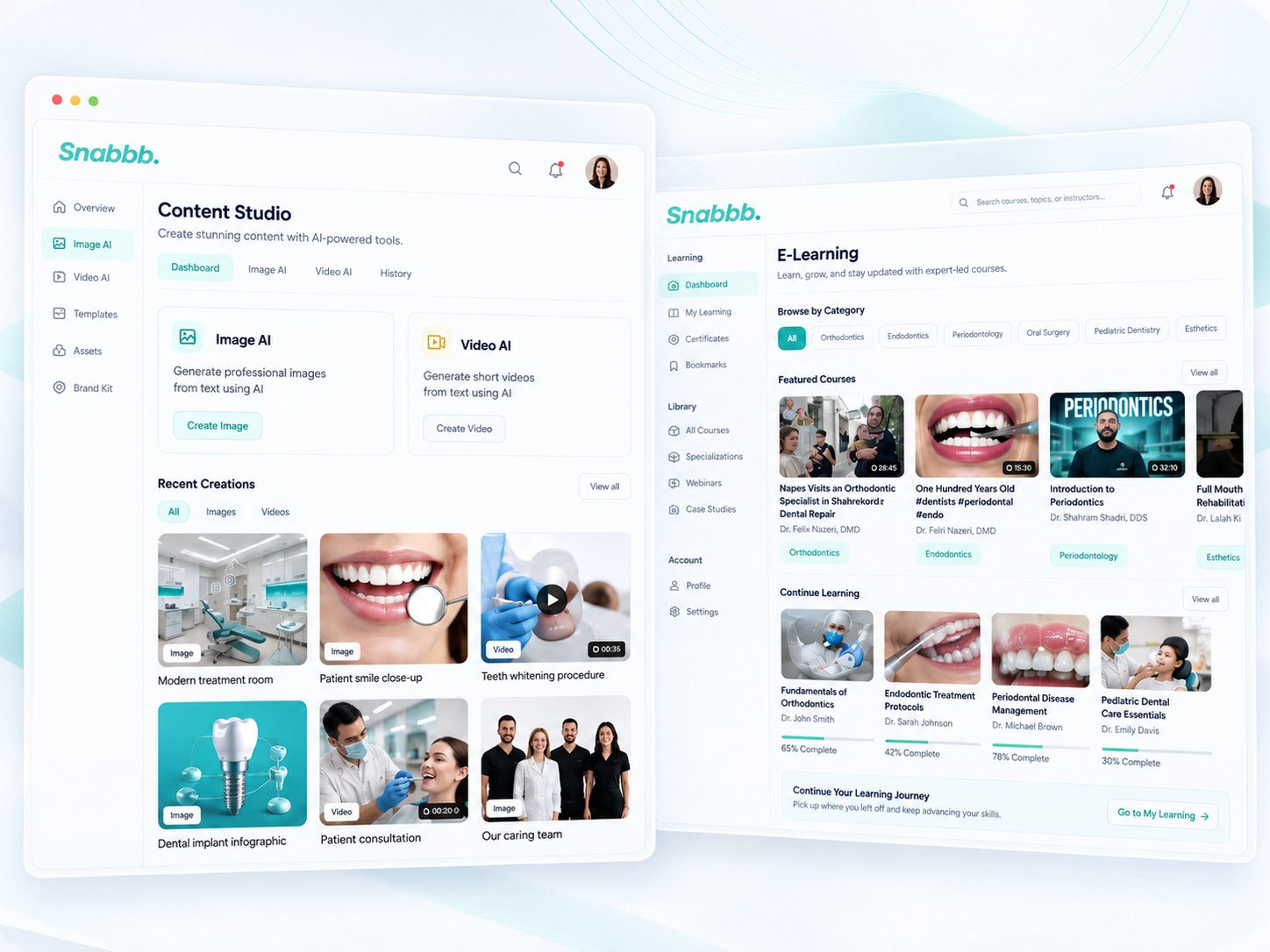 Content Studio and E-Learning tools for creating and sharing knowledge